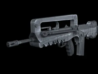 famas  gun Low-poly 3D model