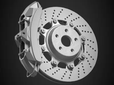 Custom Brembo GT M kit Disk Brake  3D model