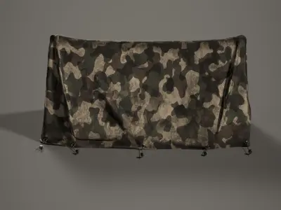 Army Tent Low-poly 3D model