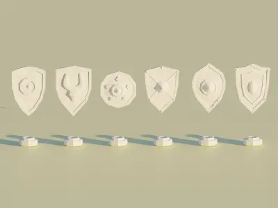 Low-poly Shield Pack Low-poly 3D model