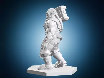 Sylvester Einzelkampfer Futuristic Mercenary With Hammer 3D print model