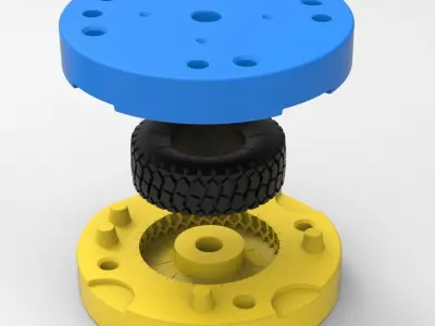 Mold for diecast military truck tire 2 Scale 1 to 25 3D print model