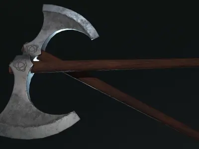Medieval Fury AXE Low-poly 3D model
