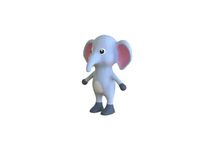 High-Quality 3D Cute Elephant for Games  Low-poly 3D model