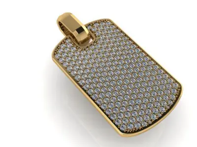 Military Style Pave Pendant 1088 3D print model purchase