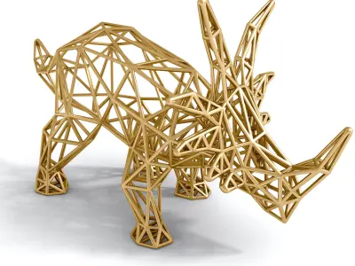 Styracosaurus Structural Frame  Low-poly 3D model