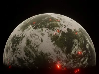 Planet Space Ready to game Low-poly 3D model 8