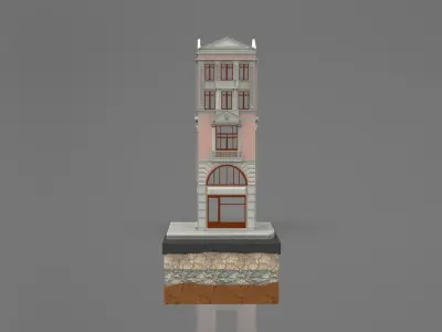 Old Istanbul City Building 008 3D model