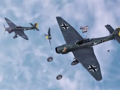 Junkers Ju 87 stuka fraulein woman design 3D model