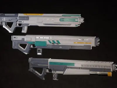 Modern Sci-Fi Rifles Bundle 3 3D model