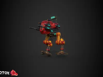 AssaultMech robot Free low-poly 3D model