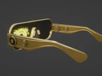 Sci-Fi AR Headset Low-poly 3D model