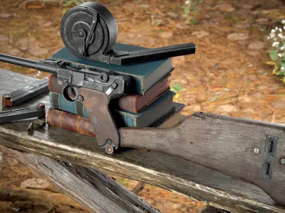 Luger P08 Low-poly 3D model