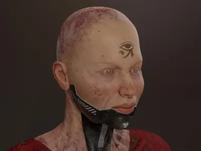 Scifi Female Cyber Punk Low Poly Low-poly 3D model