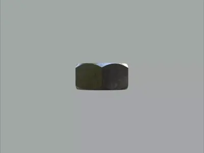 Steel Stained M5 Hex Nut with PBR 4K Textures 3D model