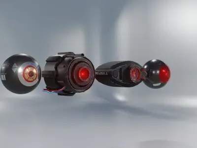 Prosthetic eyes pack Low-poly 3D model