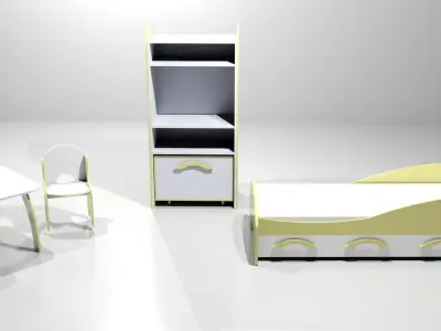 A set of children furniture Free 3D model