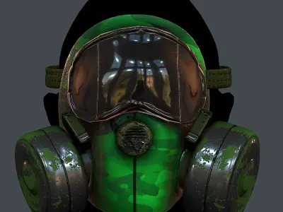 Gas mask helmet 3d model scifi Low-poly Low-poly 3D model Low-poly 3D model