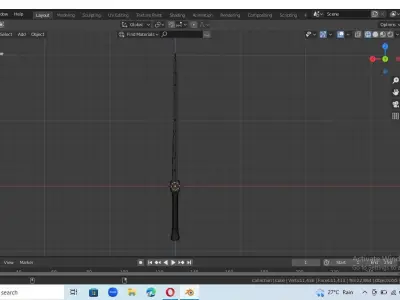 big fantasy sword Low-poly 3D model