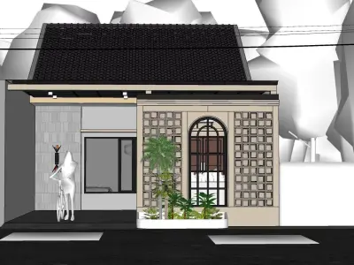 Complete Model One floor Minimalist Modern House Design  3D model