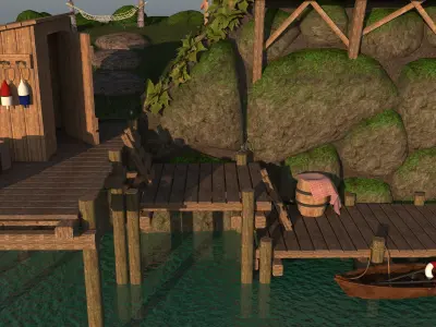 Fishermans Island Low-poly 3D model