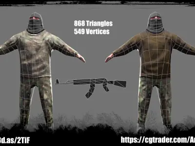 Terrorist v1-5 Free low-poly 3D model