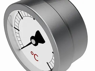 Temperature Gauges - Degrees Celsius - 3 Different Diameters 3D model