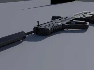 IWI Tavor TAR-21 EOTech and Suppressor  Low-poly 3D model