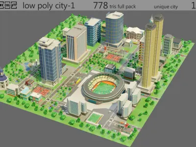 City and airport 3D Model Pack