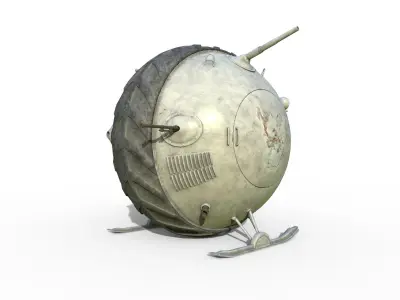 Tank Boll Winter Low-poly 3D model