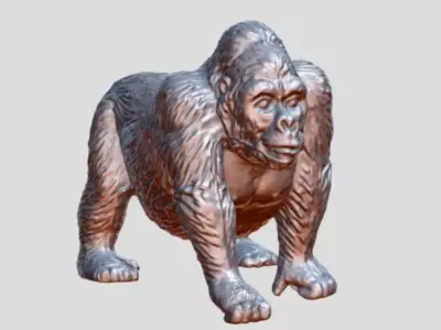 3D SCAN - Rubber Gorilla Toy Free 3D model