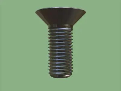 Steel Stained M10 Bolt Allen Counter Sink PBR 4K 3D model