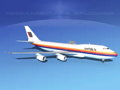  Boeing 747-100 United Airlines 2 3D model