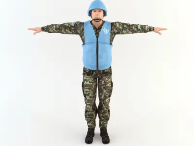 ONU Soldier  Low-poly 3D model