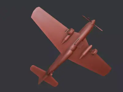 North American P- 51 Mustang WW2 Low-poly 3D model