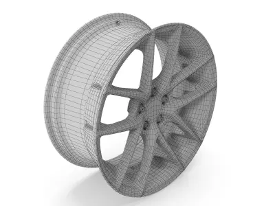 Niche Targa Wheel Offset Silver With Machined Face 3D model