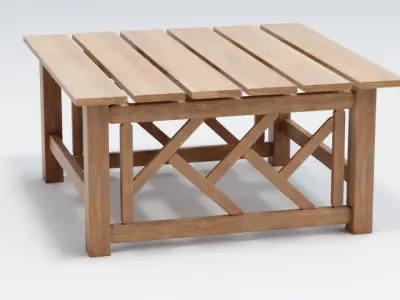 Tahawus Wooden Garden Table 3D model