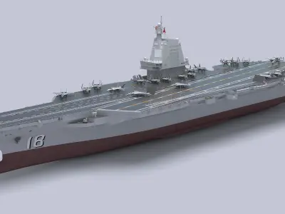 Chinese aircraft carrier CV-18 Fujian 3D model