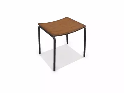 Old Stool Low-poly PBR  Free low-poly 3D model