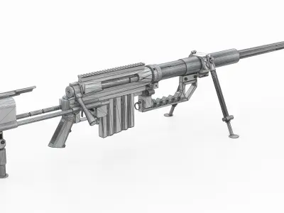 CheyTac M200 Intervention Sniper Rifle Low-poly 3D model