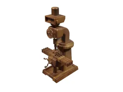 Wooden Milling Machine Toy Low-poly 3D model