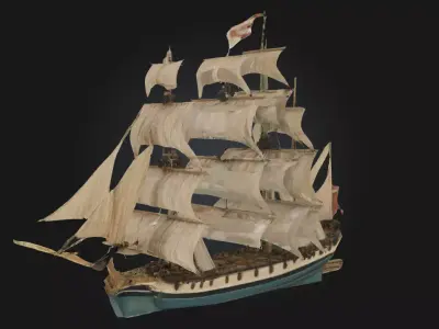 Majestic Voyage Grand Sailing Ship Free 3D model