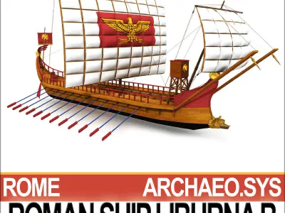 Roman Ship Liburna B 3D model