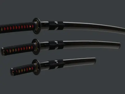 Katana Wakizashi and Tanto Collection 3D model