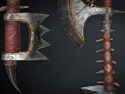 Medieval Fantasy Axe Low-poly 3D model purchase