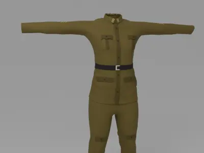WW2 Soldier Uniform Low-poly 3D model