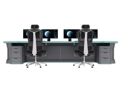 Control Room Desk  08 3D model