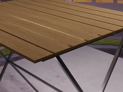 wooden outdoor table 3D model