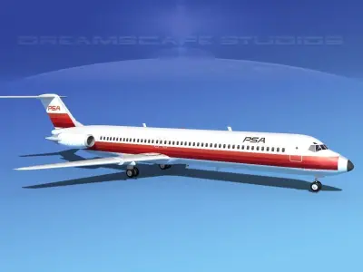 Douglas DC-9-50 PSA 3D model