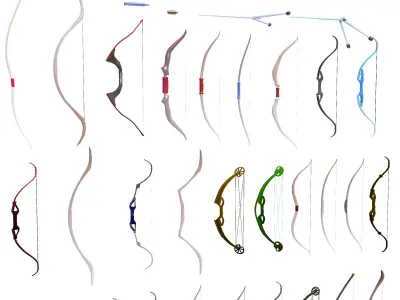 Archery Tips Asset Pack Low-poly 3D model